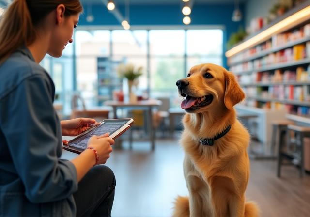 Un cane felice durante una consulenza nutrizionale professionale